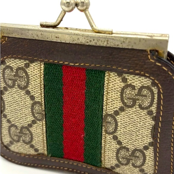 ❤️💚VINTAGE! Gucci Sherry Line Brown GG Canvas And Leather Coin Case Wallet❤️💚 - Picture 5 of 9